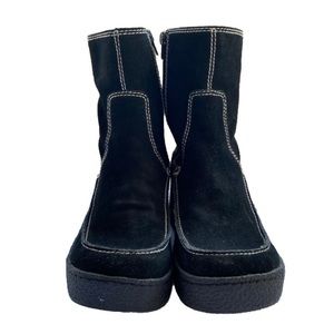 BONGO Black Platform Zip Up Boots Booties